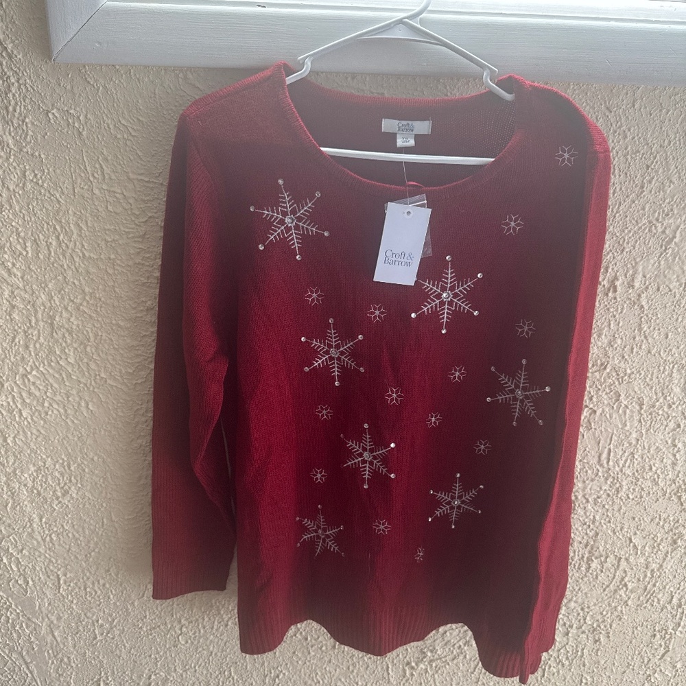 NWT women’s Croft & Barrow Snowflake Sweater